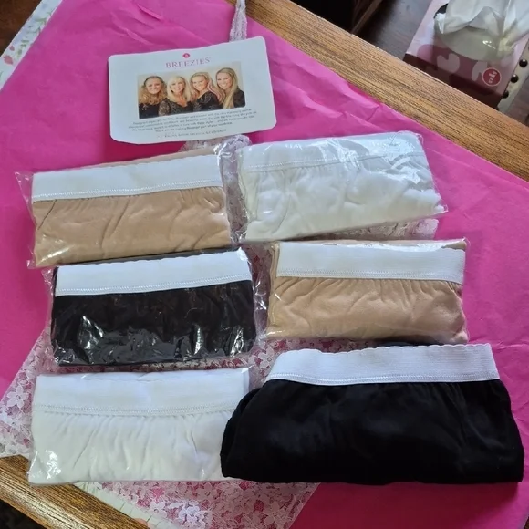 Breezies Women's Panties Set - Black, White, Tan - Picture 1 of 7